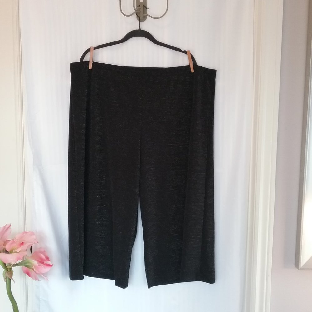 🌞 Kenar Women's Cropped Pants Black with Sparkle. 3X NEW!
